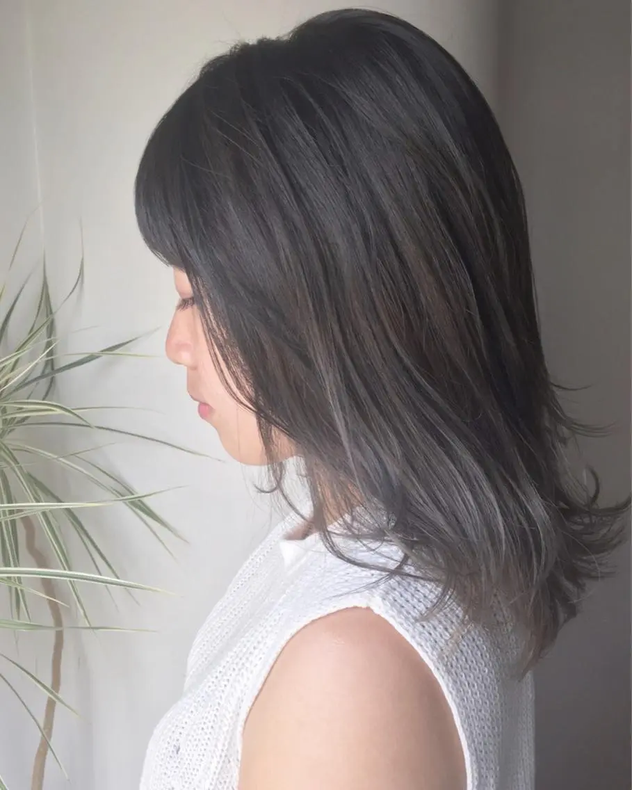セミロング くせ毛×ショート 上岡勇祐のヘアスタイル