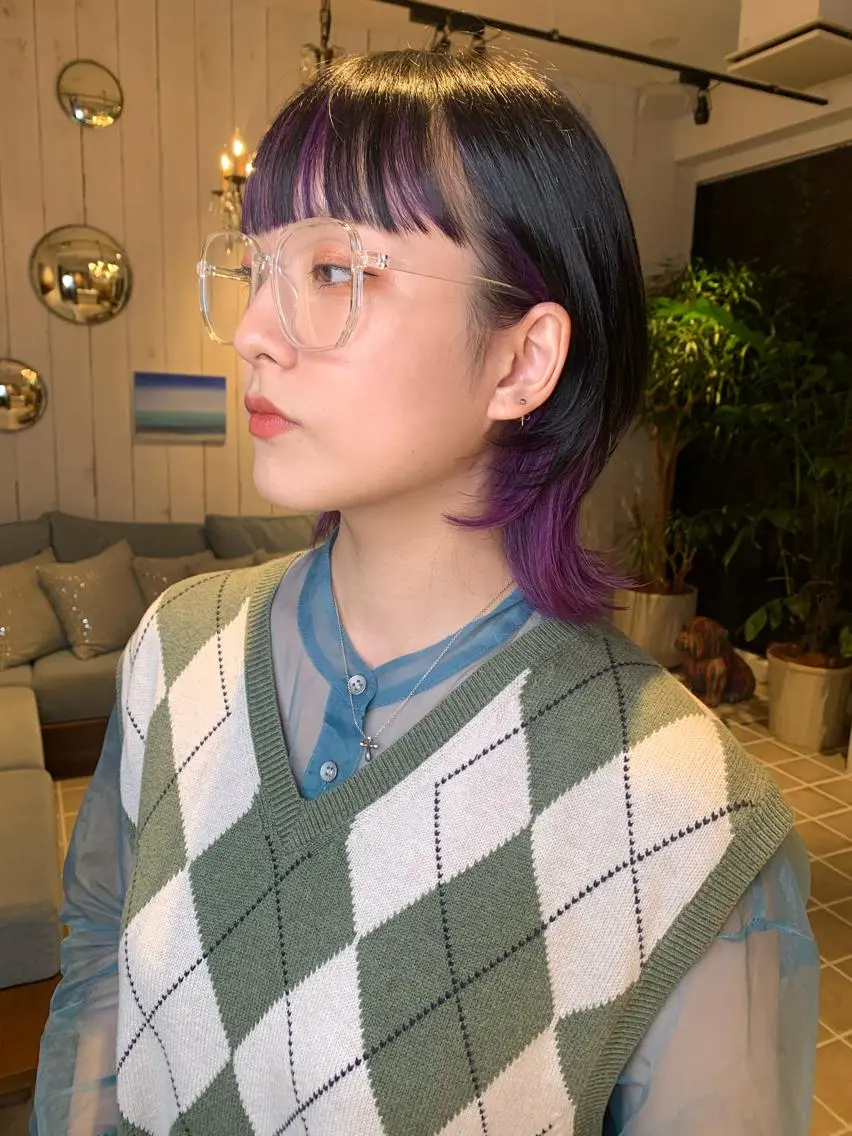 ミディアム カラー ウルフカット 【ロングウルフカット 姫カット】伊藤裕哉のヘアスタイル