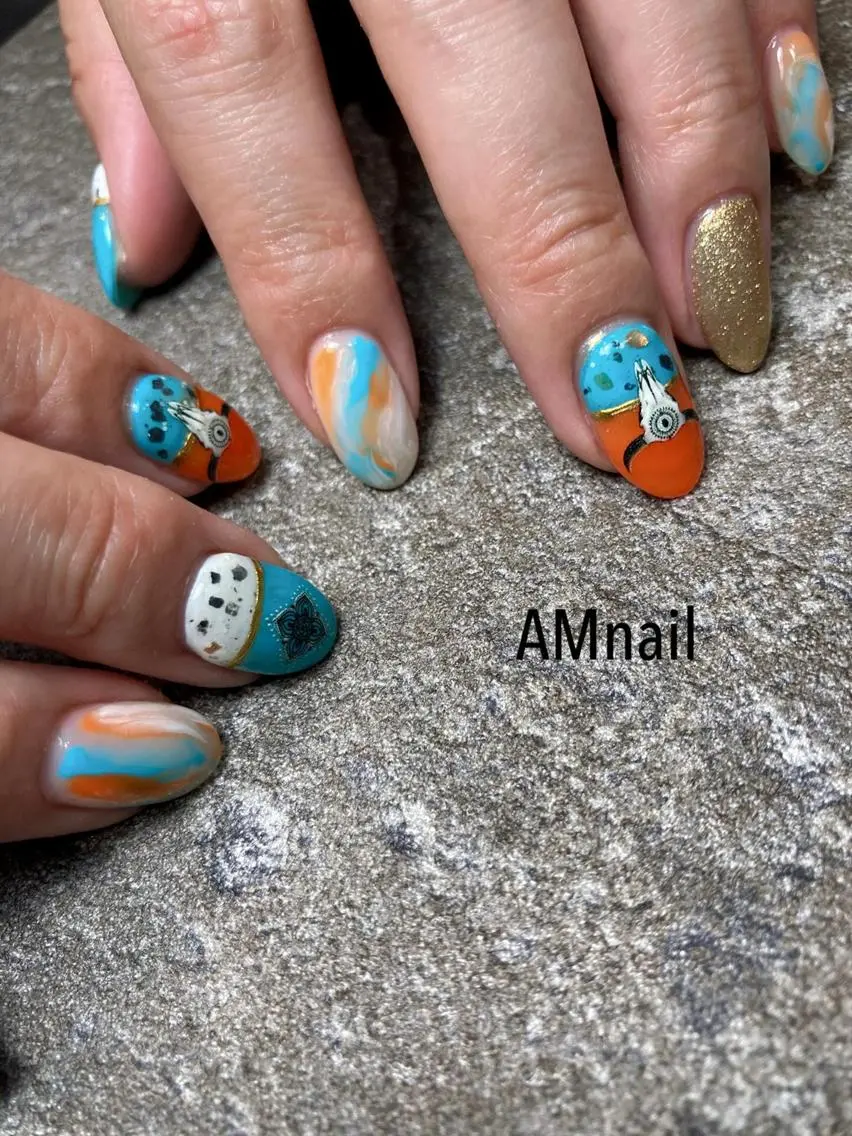 ネイル アートネイル 持ち込み ハンドネイル Am:nail 柏 SUE（スゥ）のネイルデザイン