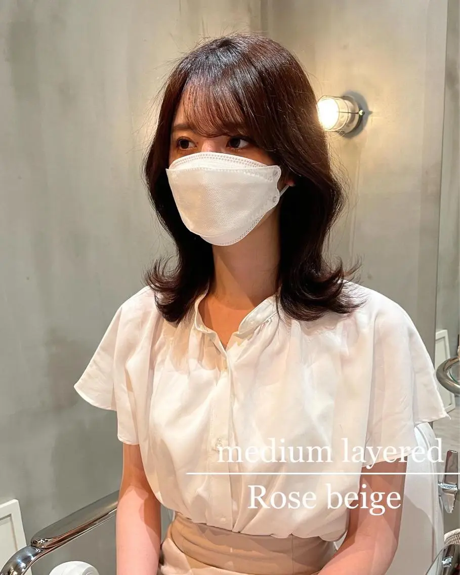 ミディアム くびれヘア 韓国風ヘア LOMA🇰🇷 銀座クボタのヘアスタイル