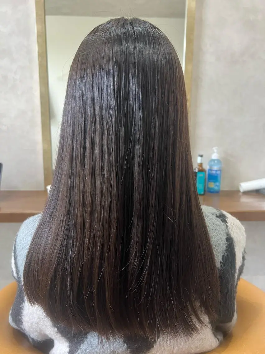 セミロング カット ヘアカラー トリートメント 天王町×韓国レイヤー 髪質改善 佐藤友茉のヘアスタイル