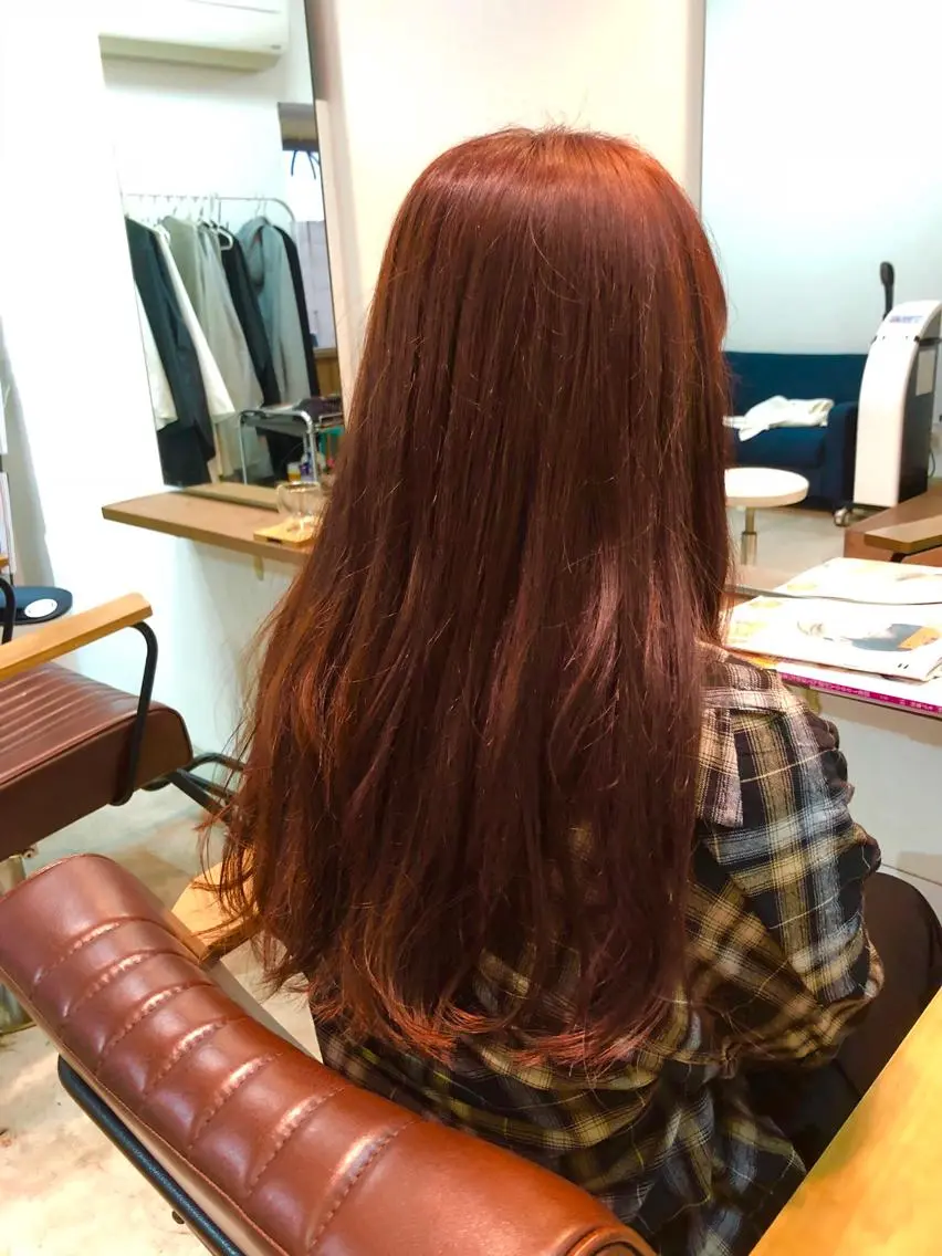 ロング カラー インナーカラー レッドカラー 村田 幸穂のヘアスタイル
