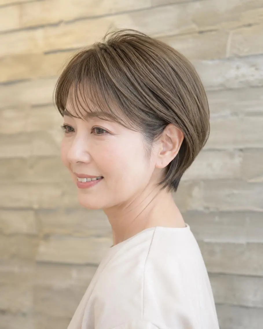 ショート 丸みショート ショートヘア ヘアカラー ショートカット │ 白髪ぼかし│ゆうまのヘアスタイル