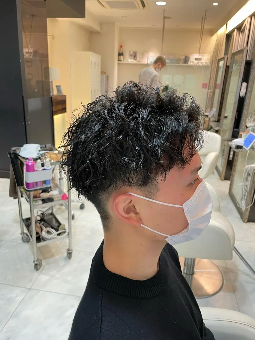 パーマ メンズ カット ヘアカラー トリートメント 優真/難波で 1番パーマが上手いのヘアスタイル