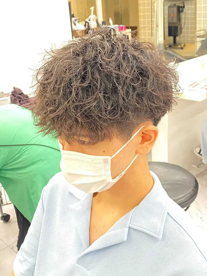 ミディアム パーマ ヘアアレンジ メンズ メンズ特化 水口湧太のヘアスタイル