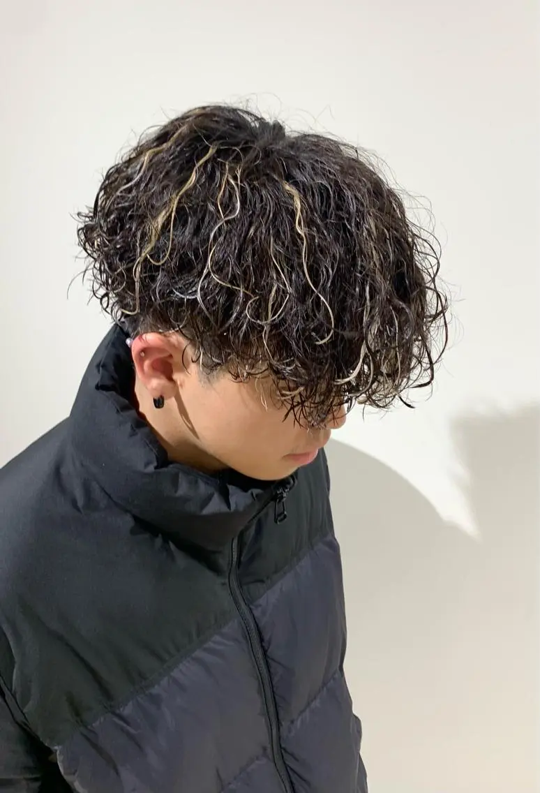 ショート カラー パーマ カット パーマ 園田 将士のヘアスタイル
