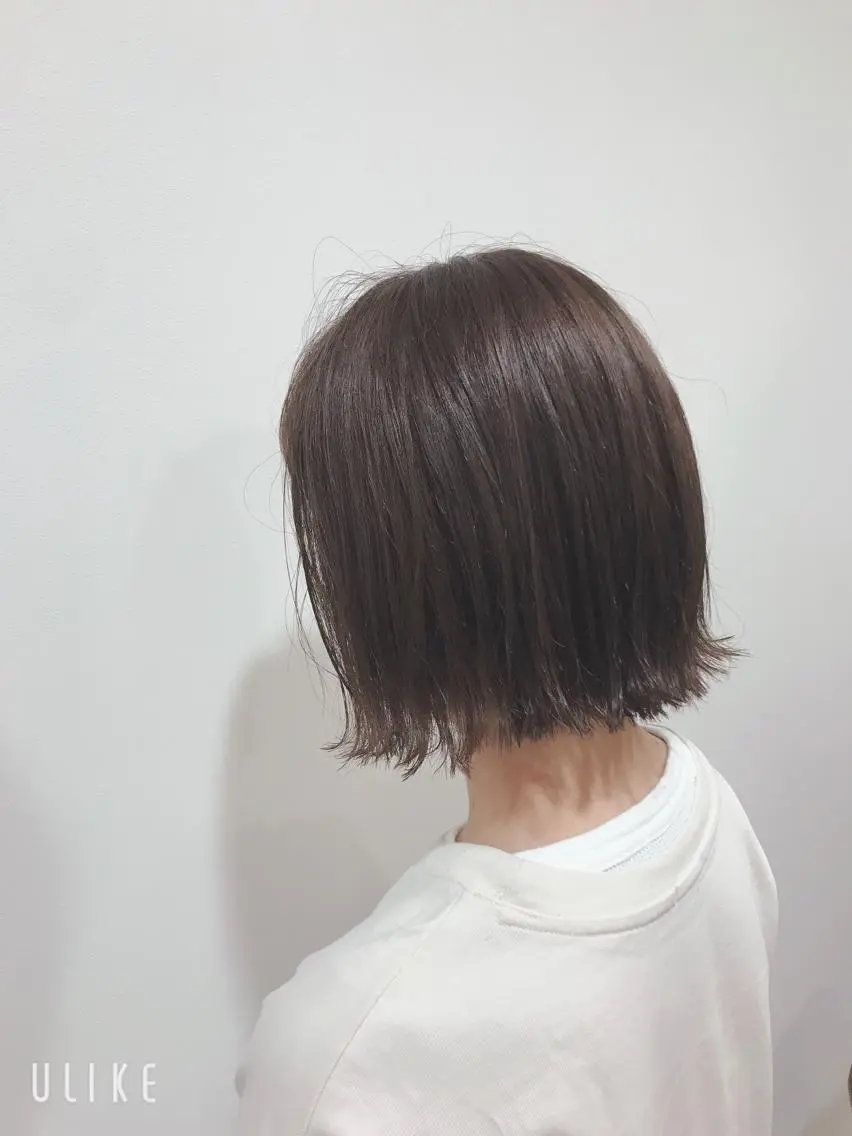 ショート 暖色カラー🍊 ボブ🌿顔周りcutのヘアスタイル
