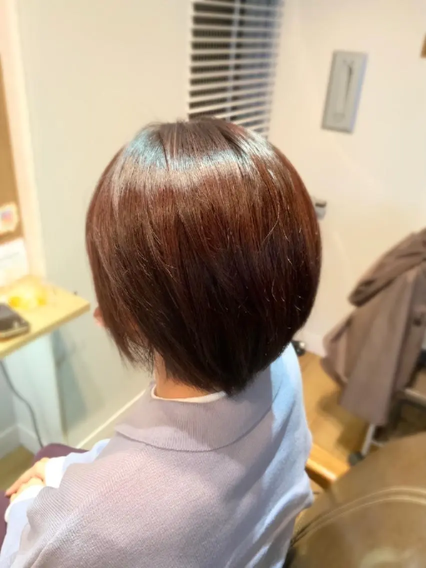 カラー ショート バイオレットカラー ヘアカラー トリートメント 堀 望美のヘアスタイル