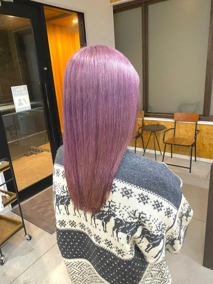 カラー ラベンダーカラー ピンクカラー ピンクラベンダー ヘアカラー ブリーチカラー よねだまことのヘアスタイル