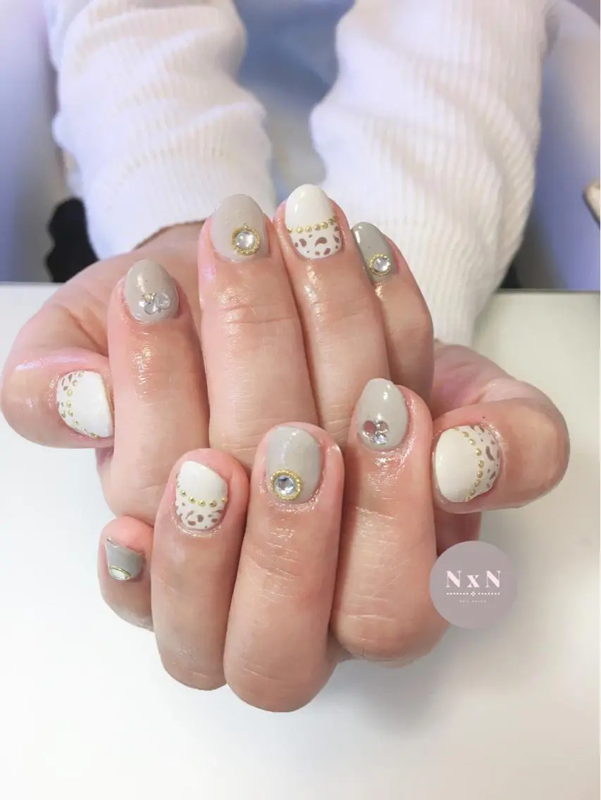 ネイル アニマル柄 ジェルネイル ぷっくりネイル nail salon N×Nのネイルデザイン