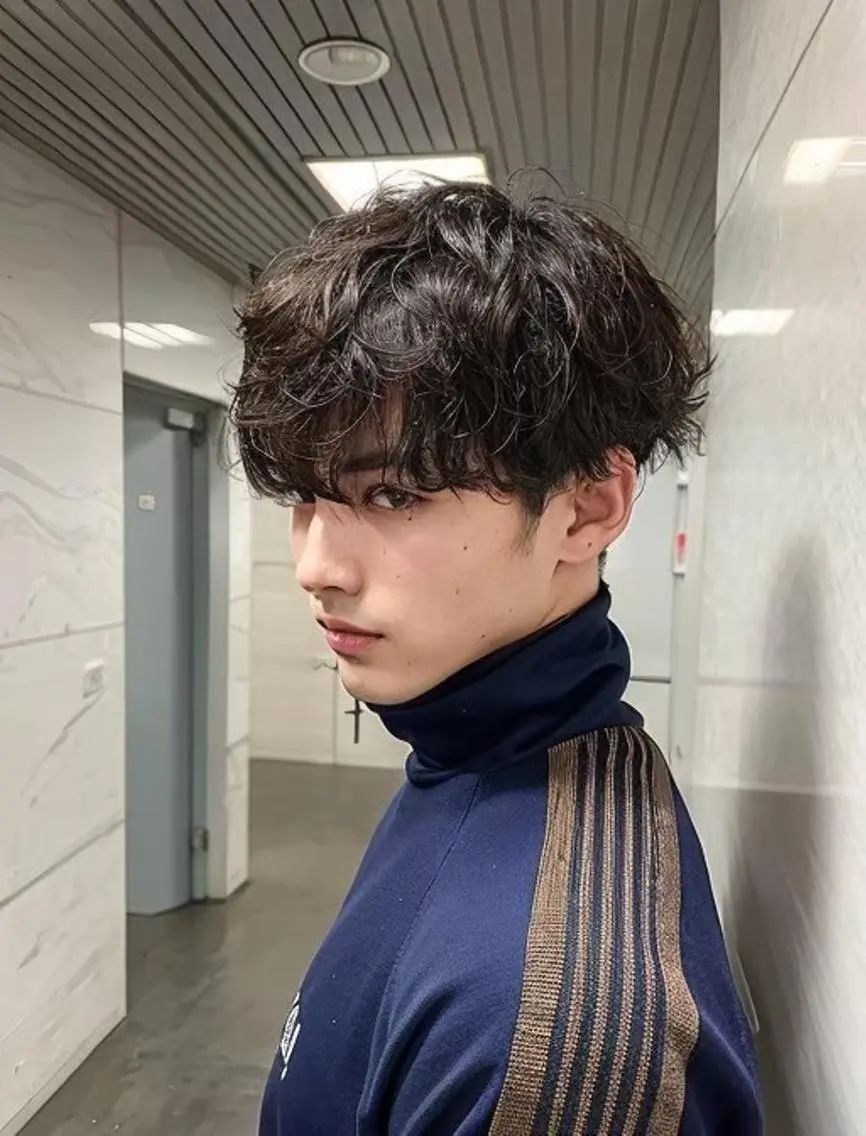 メンズ メンズブリーチ センターパート メンズ韓国風 韓国マッシュ マッシュ メンズスタイリスト✨ 助川龍哉のヘアスタイル
