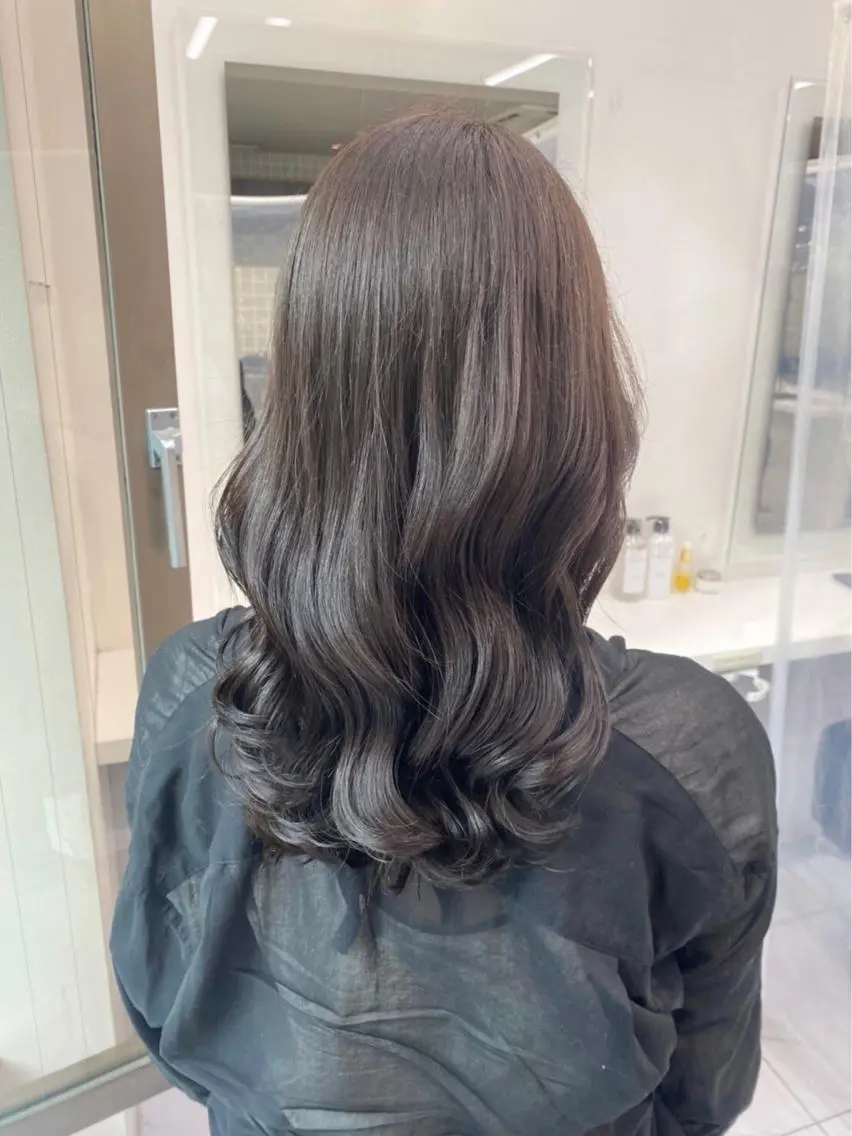 ミディアム カラー パーマ ヘアアレンジ メンズ キッズ ネイル マツエク・マツパ 上品＆韓国風 🥀海心🥀のヘアスタイル