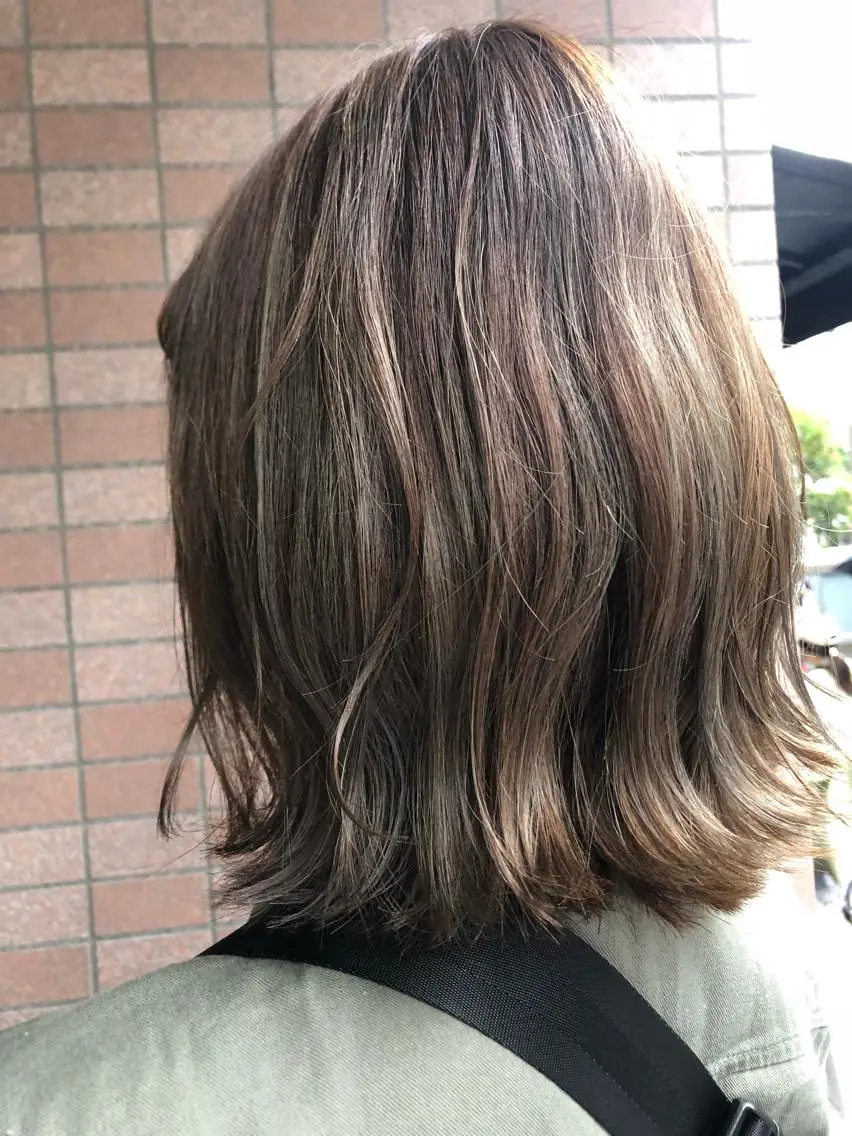 ミディアム ハイライト ヘアカラー 縮毛矯正の達人 ☆　松本のヘアスタイル