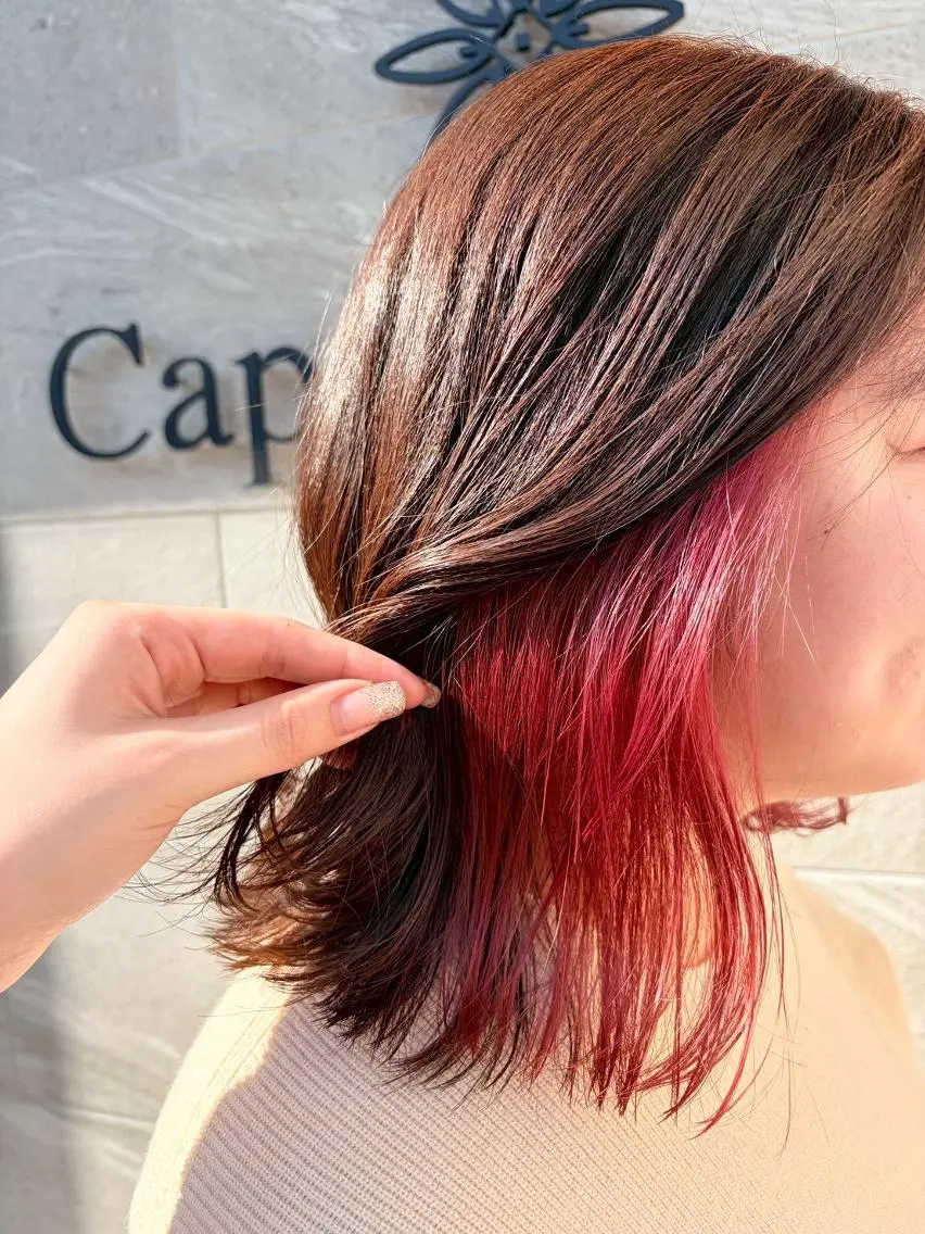 ミディアム カラー ブリーチ デザインカラー インナーカラー 似合わせカット ヘアカラー カペリベラ 🌸藤本さくら🌸のヘアスタイル