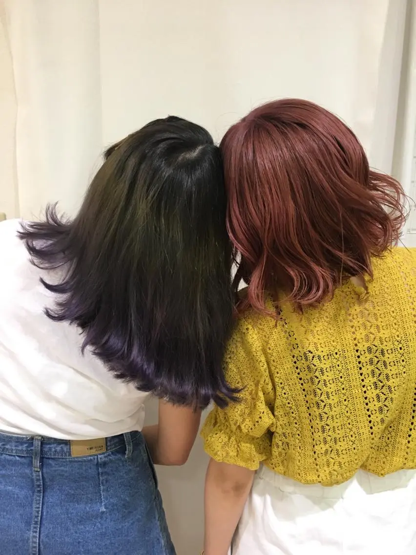 ショート カラー パーマ ヘアアレンジ きむえり/髪質改善 /うねり広がり改善のヘアスタイル
