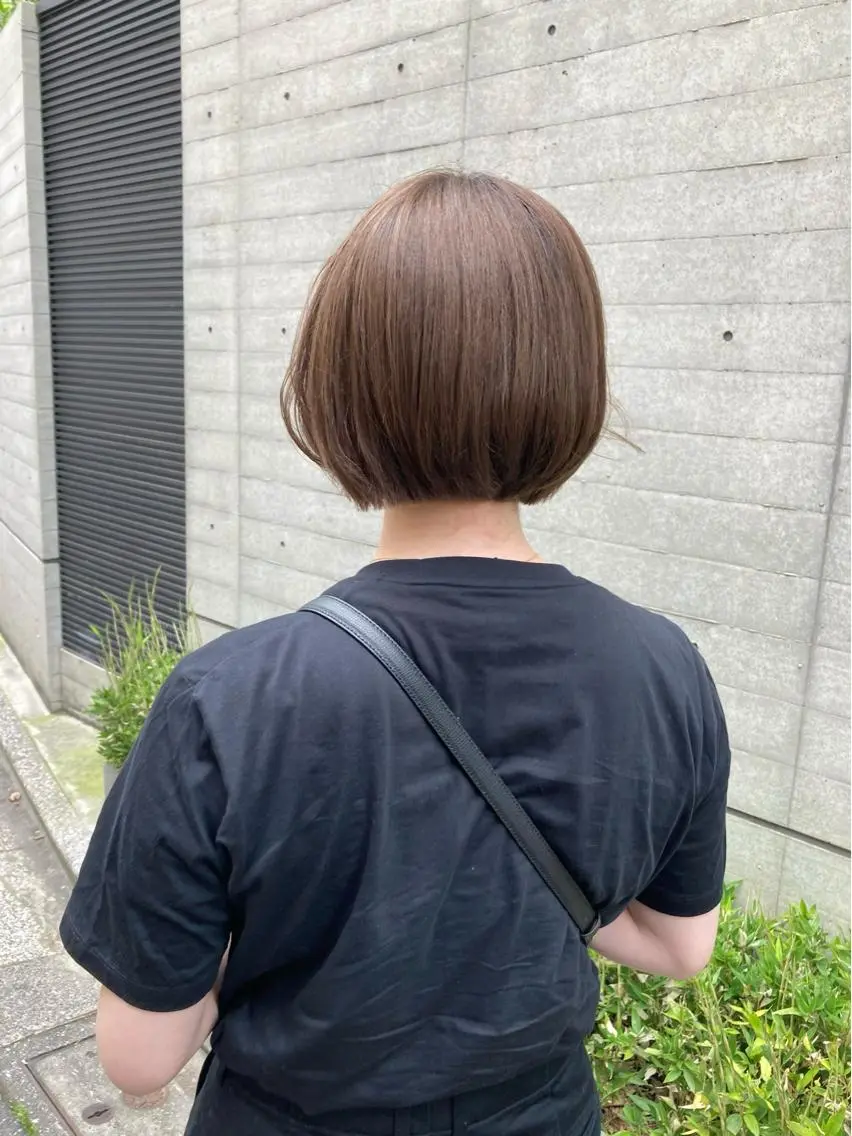 ショート カット ヘアカラー トリートメント ✨色持ちの良い艶 カラー✨蟹江真世のヘアスタイル