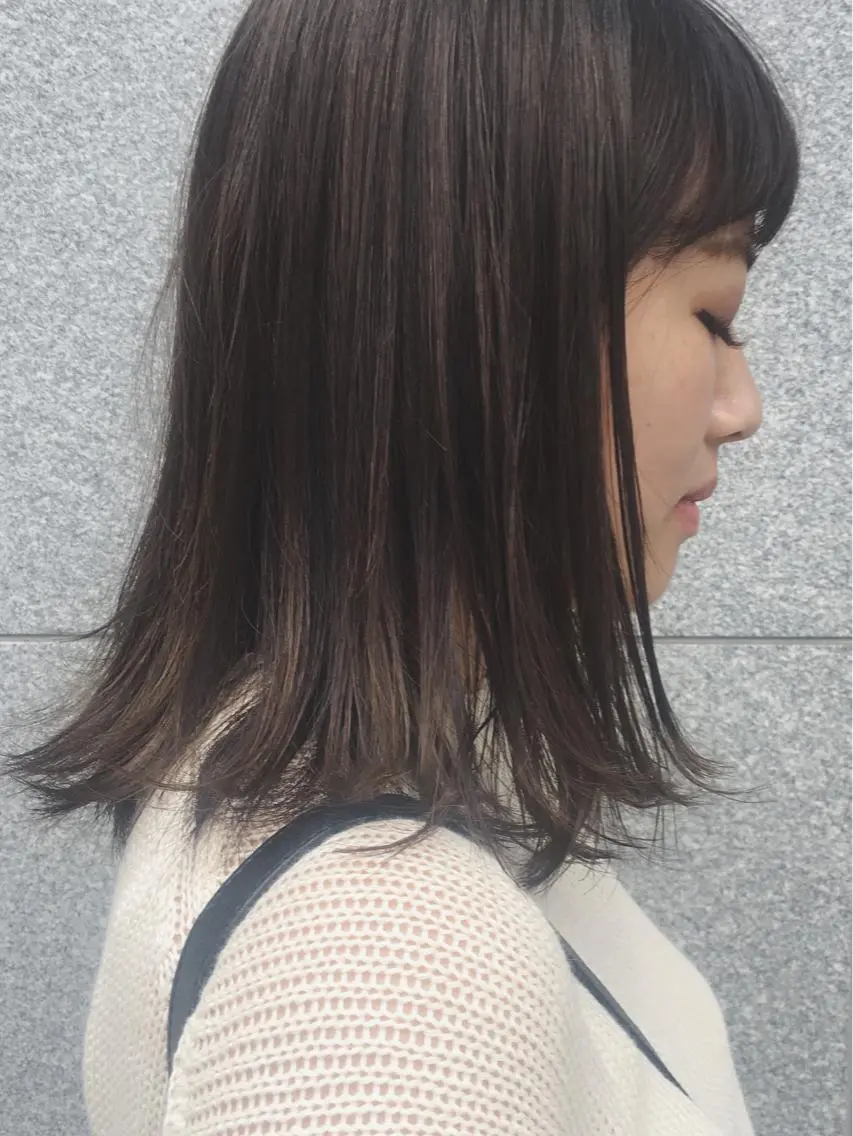 ミディアム カラー カット ヘアカラー トリートメント 酒井 麻里のヘアスタイル