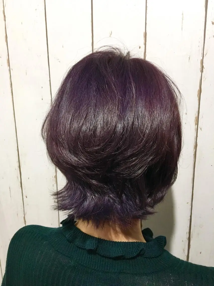 ショート カラー パーマ ヘアアレンジ グレージュ ラベンダーカラー ラベンダーグレージュ ラベンダーグレー 👑指名率No.1 👑坂口飛翔のヘアスタイル