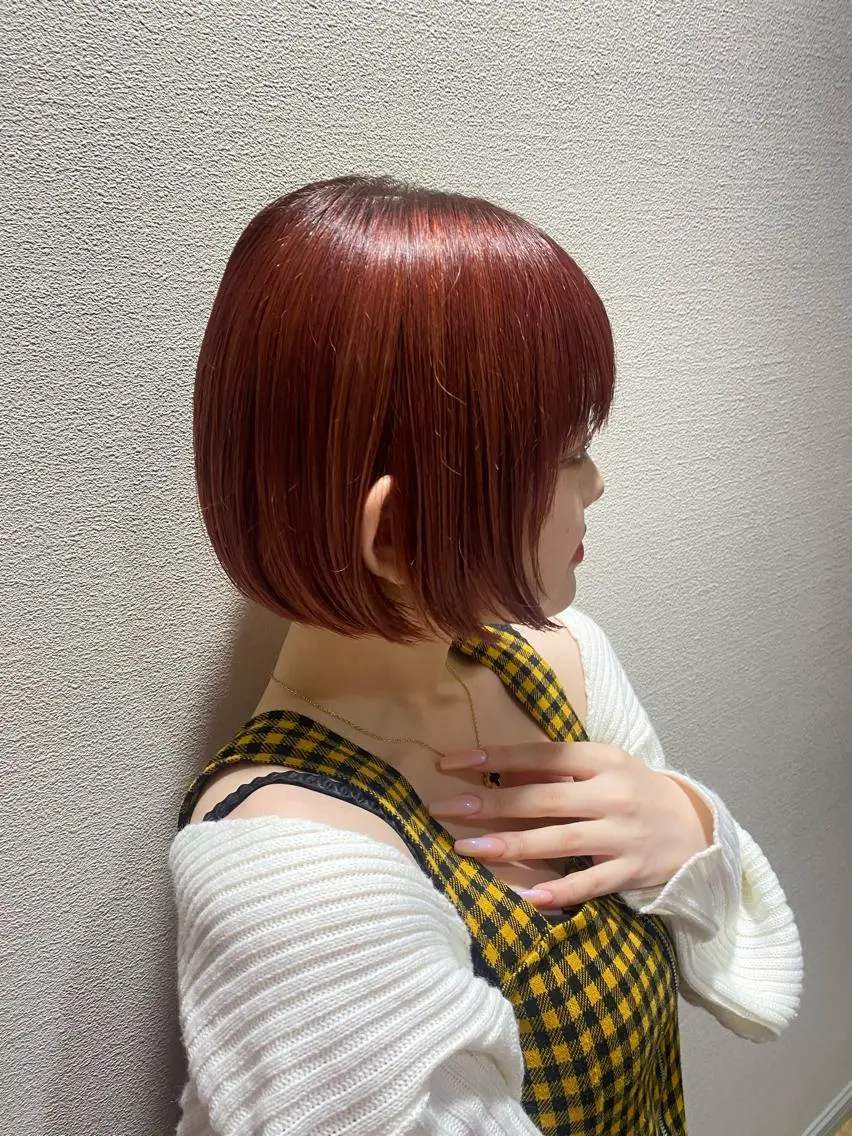 ショート カラー レッドカラー 似合わせレイヤー/ Wカラー🧸こころのヘアスタイル