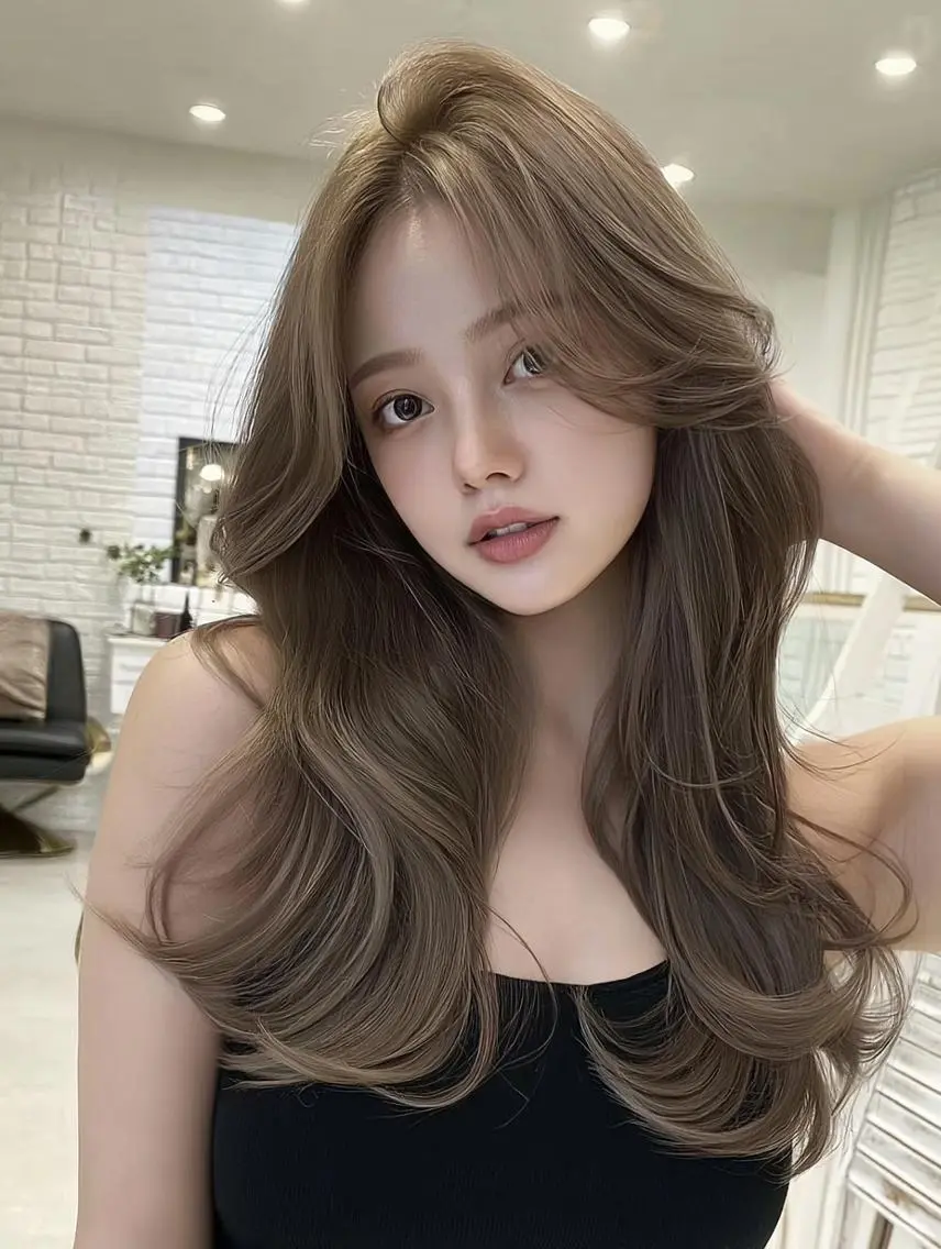 ロング カット ヘアカラー 肥後 有紗のヘアスタイル