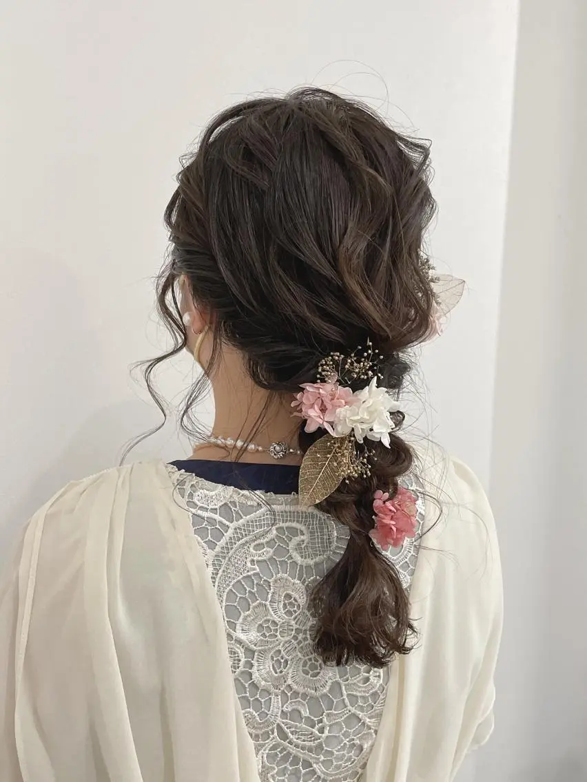 セミロング ヘアアレンジ ヘアセット 松田 みのりのヘアスタイル