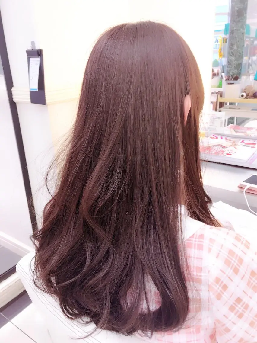 ロング カラー イルミナカラー ピンクカラー 奈良崎 和弘のヘアスタイル