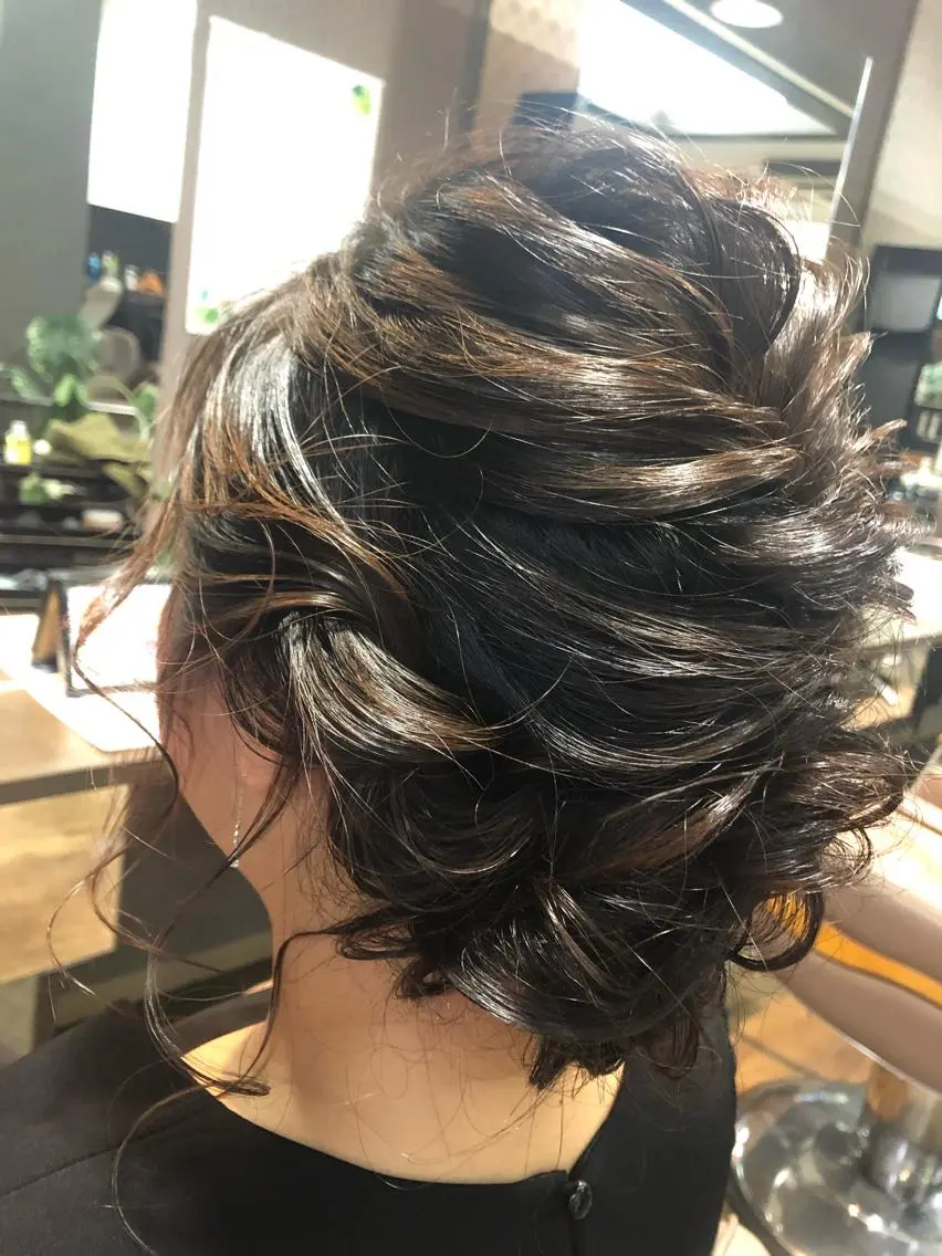 セミロング ヘアアレンジ ヘアセット pep natsumiのヘアスタイル