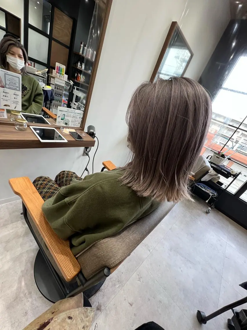ミディアム カラー 髪質改善縮毛矯正/ ブリーチ/中尾のヘアスタイル