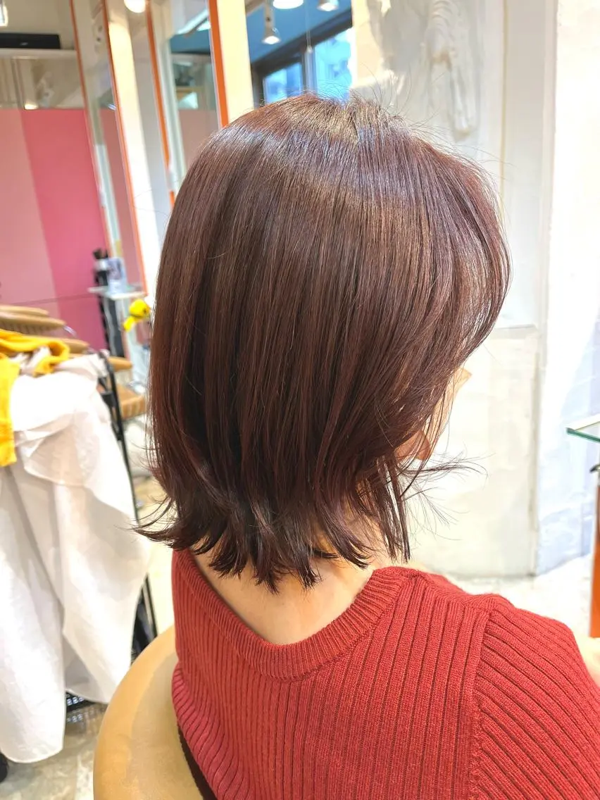 ミディアム カラー カット ヘアカラー 縮毛矯正 うしだ かおるのヘアスタイル