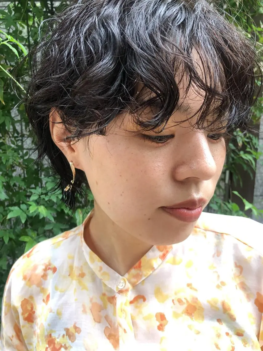 ショート パーマ ヘアアレンジ カット ヘアカラー パーマ 抜け感ボブ×パーマ |kazaneのヘアスタイル