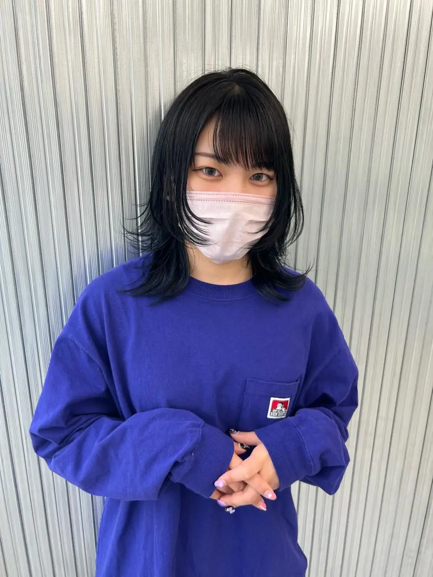 ミディアム ウルフカット カット 小倉 浩士のヘアスタイル