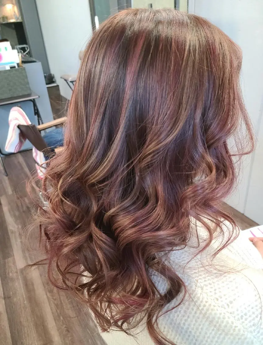 ロング カラー ヘアアレンジ ブリーチ ハイライトカラー ピンクカラー ハイライト カット ヘアカラー トリートメント terra✂️川嶋 大輔のヘアスタイル