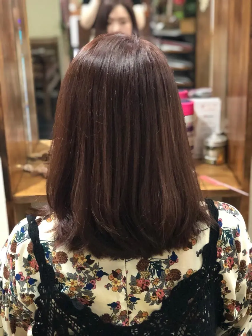 ミディアム カラー 透明感カラー ハイライトカラー ハイライト 奥野 紗弓のヘアスタイル