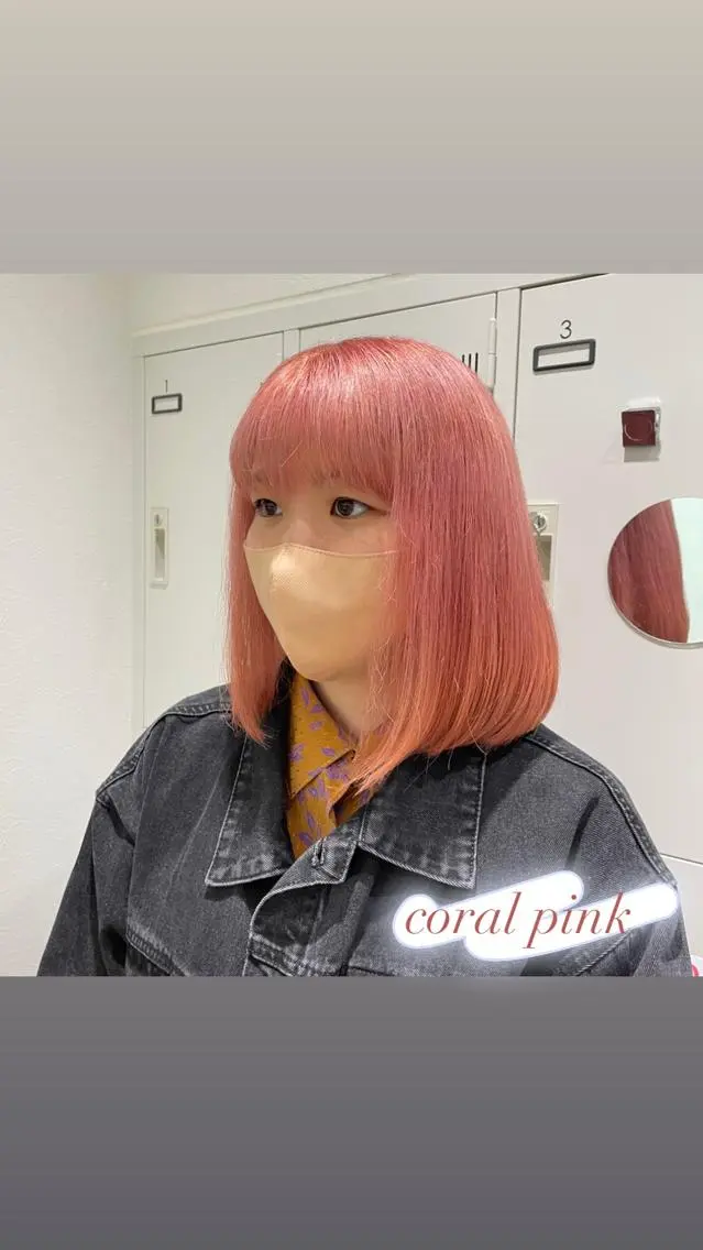 ミディアム カラー ピンクカラー ヘアカラー ピンクカラー🎀/ ミルクティー🍼花音のヘアスタイル