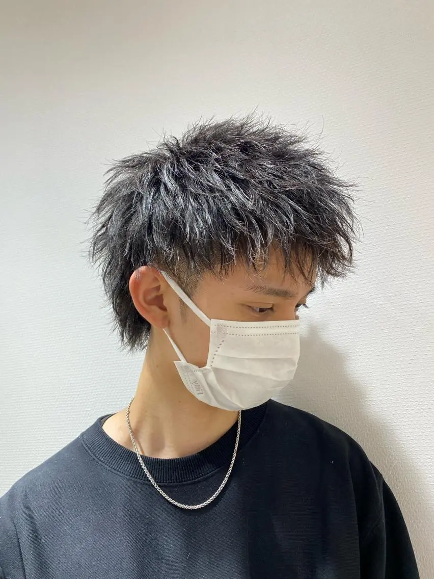 ミディアム パーマ メンズ ミディアムパーマ メンズパーマ メンズツイストパーマ ツイストパーマ 渋谷【メンズ職人】 ツイスパ・メッシュのヘアスタイル
