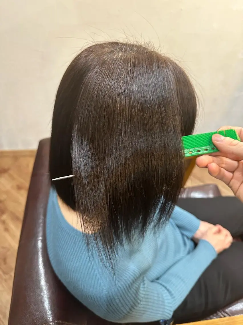ショート パーマ 縮毛矯正/髪質改善 予約はリクエストからのヘアスタイル