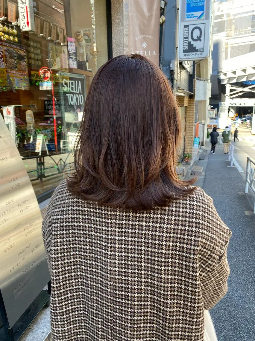 ミディアム カラー ベージュカラー ラベンダーカラー ピンクカラー ヘアカラー トリートメント ボブ/縮毛矯正/ レイヤー/塚田のヘアスタイル