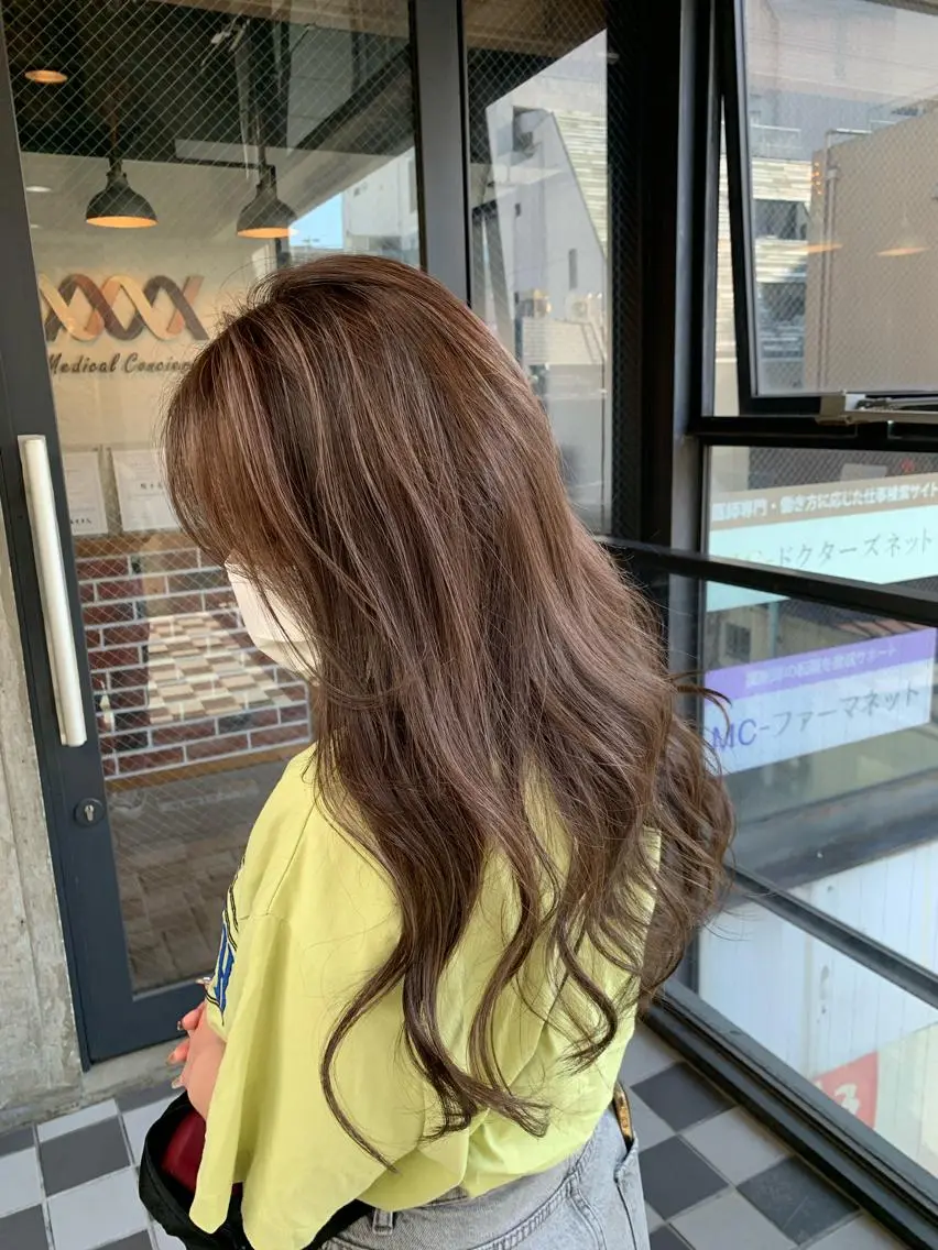 ロング カラー ハイライトカラー ラベンダーカラー ピンクカラー ピンクラベンダー ハイライト 🌟miyuki モデルさん大募集のマツエク・マツパデザイン