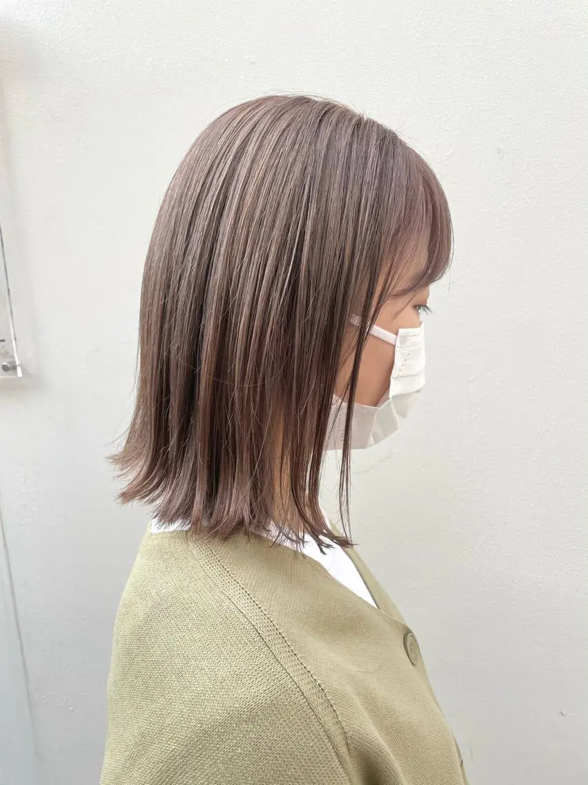 ミディアム カラー ヘアアレンジ hazuki🐈⬛ 透明感カラーのヘアスタイル