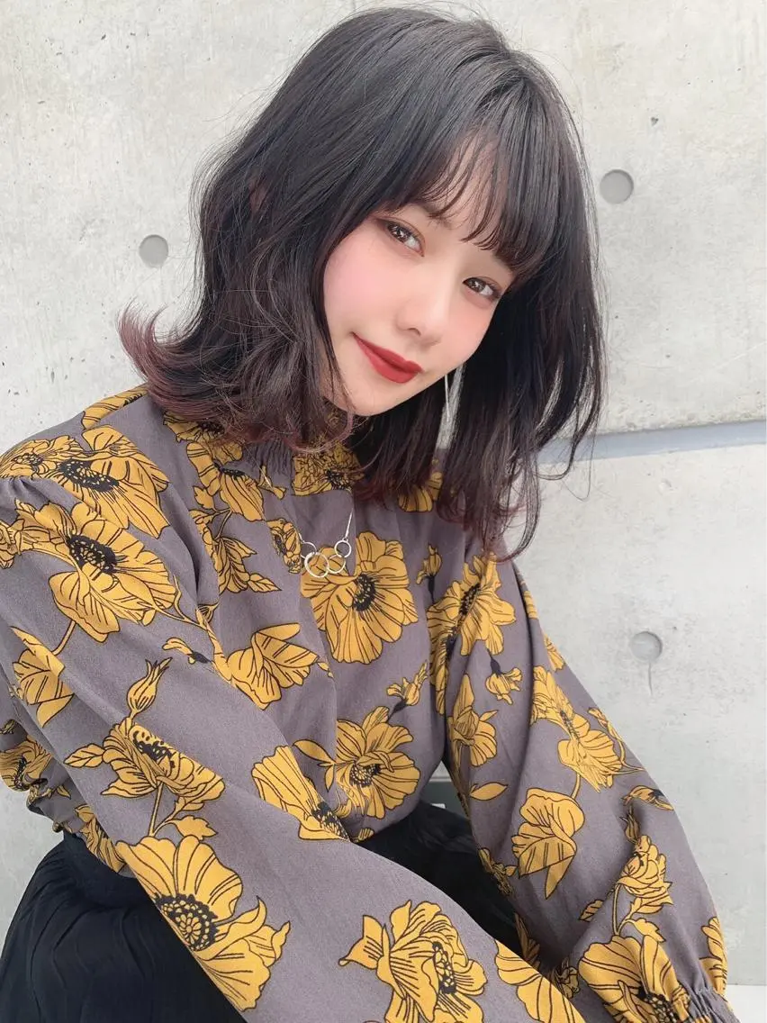 ミディアム カラー ヘアアレンジ 透明感カラー 💖韓国ヘアの匠 💖TAKUMI💖のヘアスタイル
