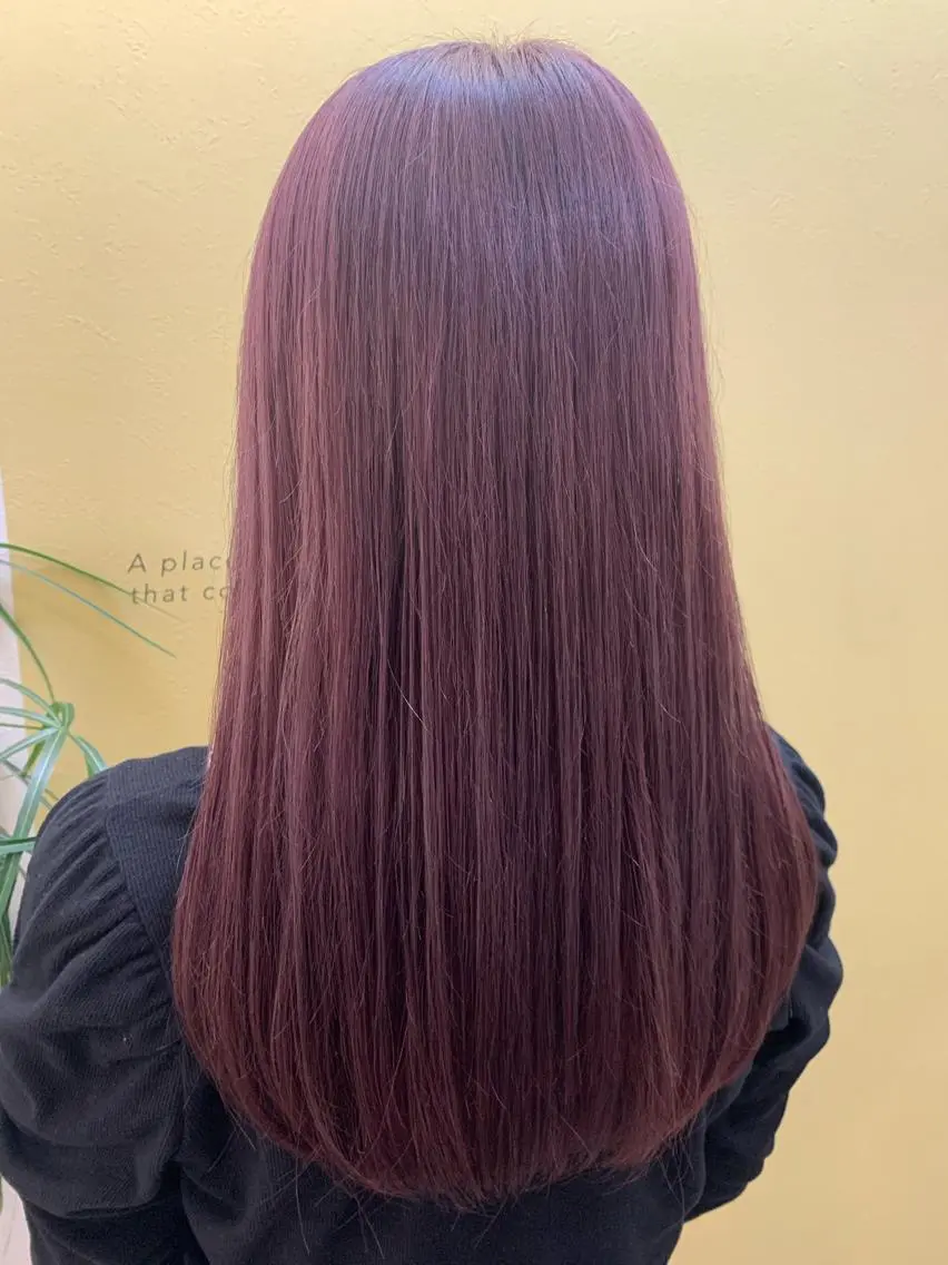 ロング カラー ブリーチ ラベンダーカラー ピンクカラー ピンクラベンダー カット ヘアカラー トリートメント hubhair レイヤー/透明感のヘアスタイル