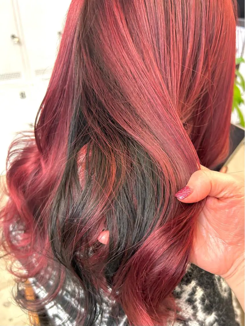 セミロング カラー ヘアアレンジ 縮毛矯正 トリートメント 🎀暖色カラー🎀 ♡yurika♡のヘアスタイル