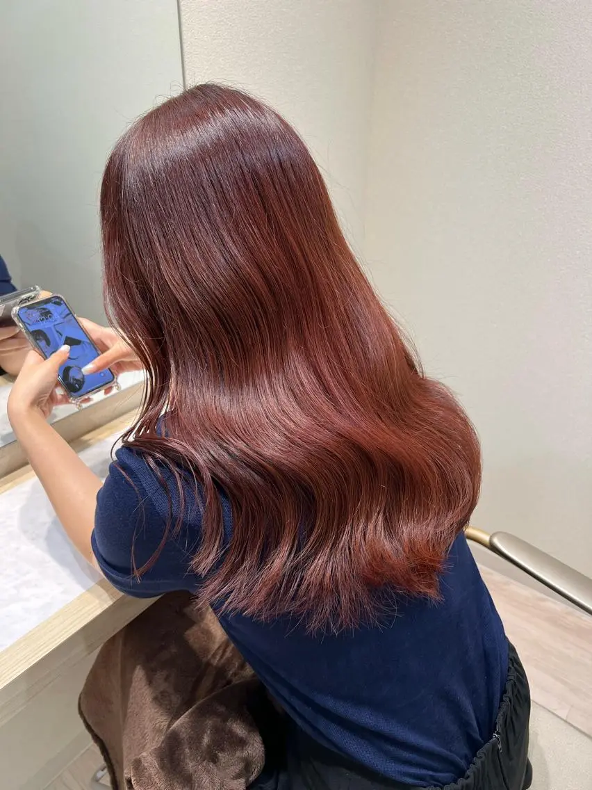 セミロング カラー ブリーチ ブリーチなしカラー 外国人対応 佐久間のヘアスタイル