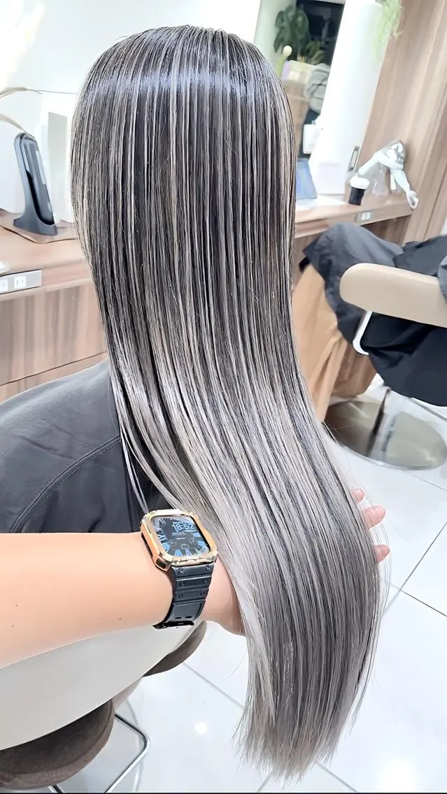 ロング カラー 髪質改善 ヘアカラー トリートメント ＡＳＨ大宮/ブリーチ 髪質改善/カラーのヘアスタイル