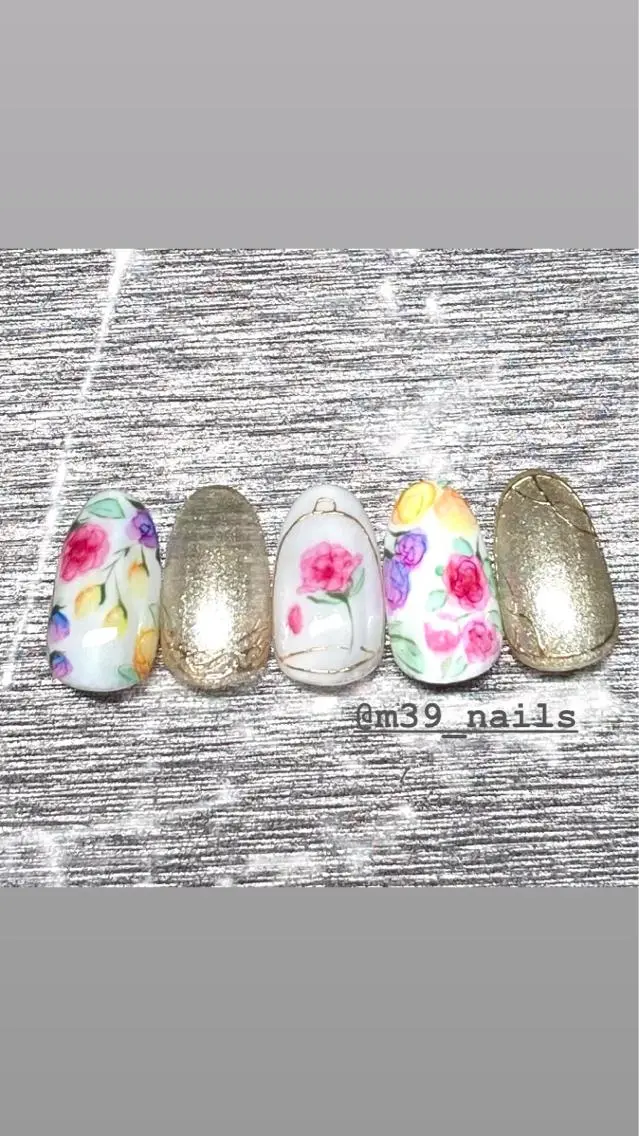 ネイル フラワーネイル 春ネイル 39-nails EharaMikuのネイルデザイン