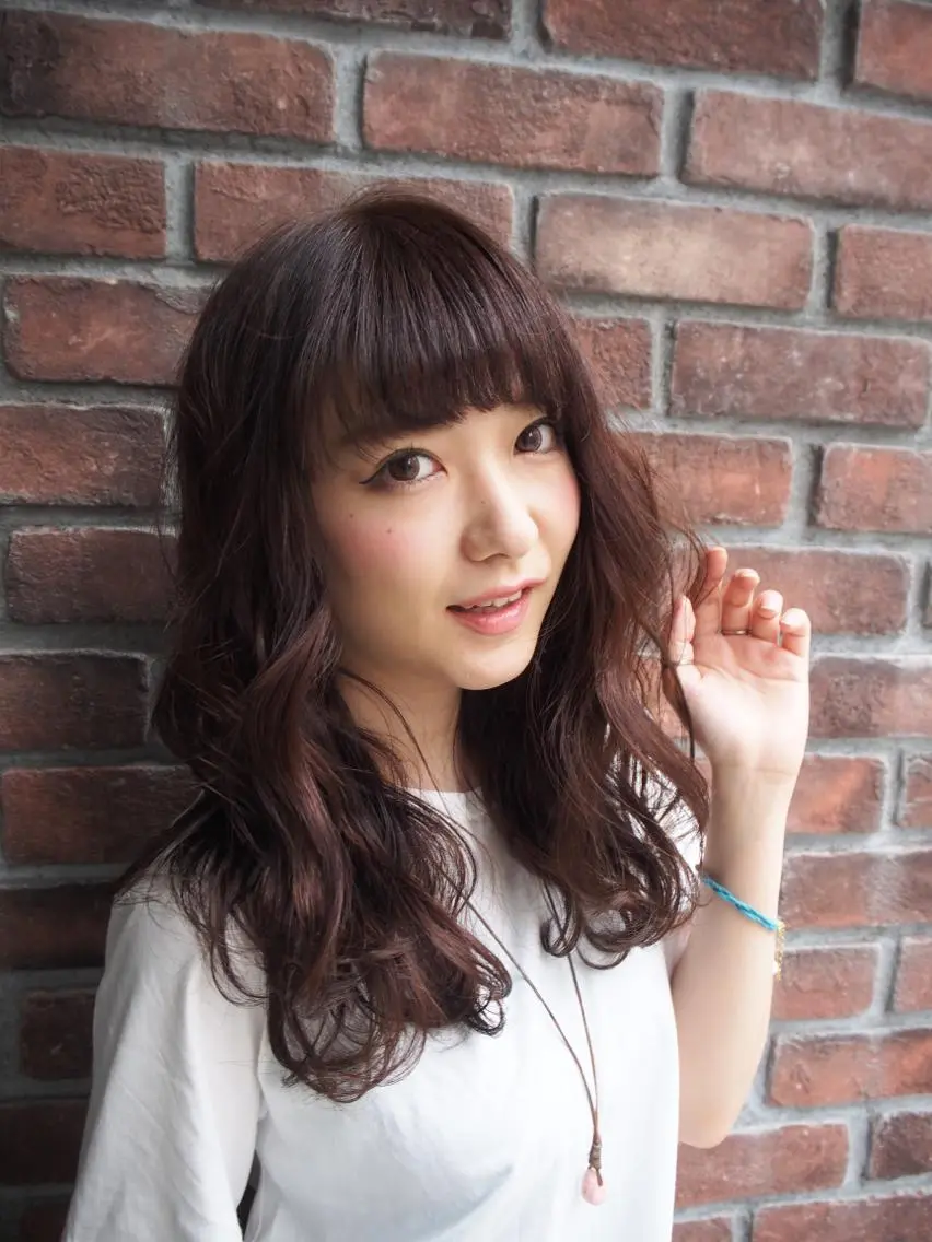 セミロング カラー パーマ イルミナカラー ピンクカラー 🌈髪質改善💕 縮毛矯正✨青木まで✨のヘアスタイル