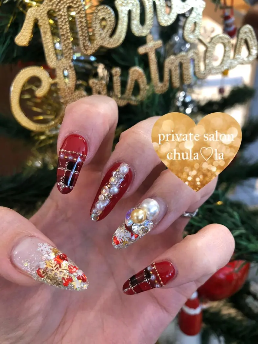 ネイル 冬ネイル クリスマス Chula♡la 豊見城市高安のネイルデザイン