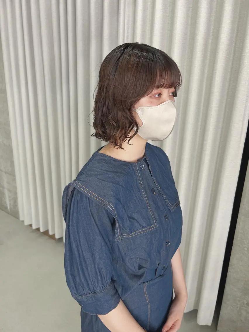 カラー パーマ カット ヘアカラー パーマ ボブパーマコテ巻き風 パーマNo1深江秀平のヘアスタイル
