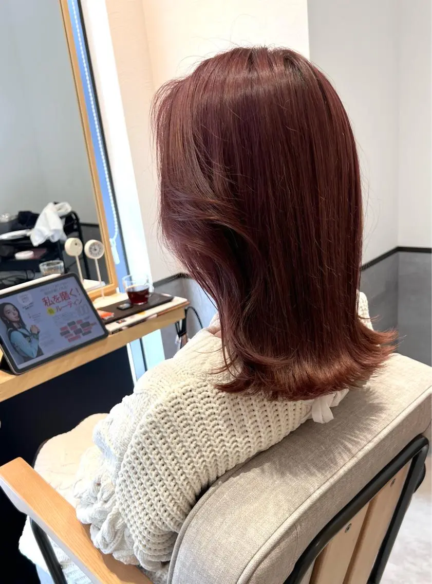 ミディアム カラー ブリーチ ケアブリーチ ピンクカラー 寺山 雄哉のヘアスタイル