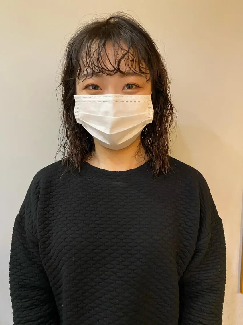 ミディアム パーマ ショート& パーマ　坂本のヘアスタイル